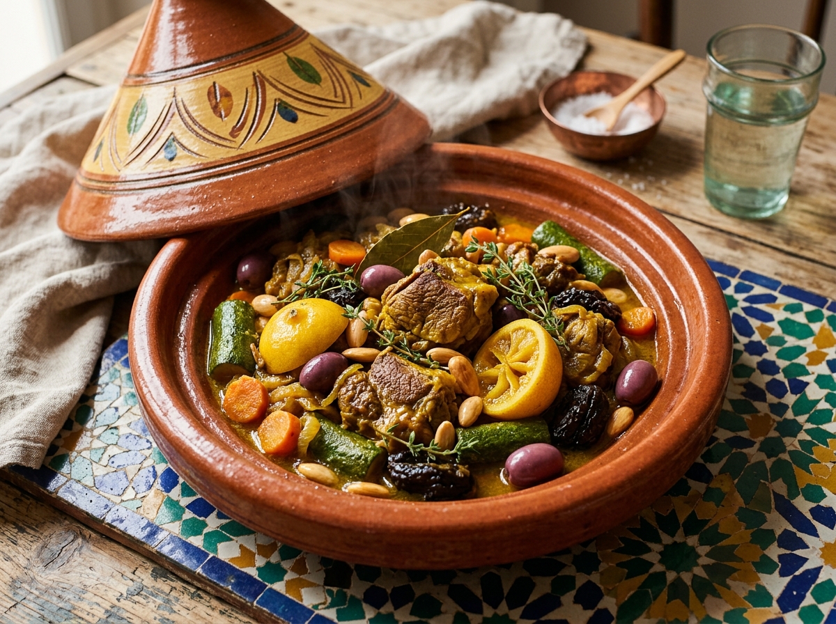 Tajine d'agneau aux légumes confits et citron beldi
