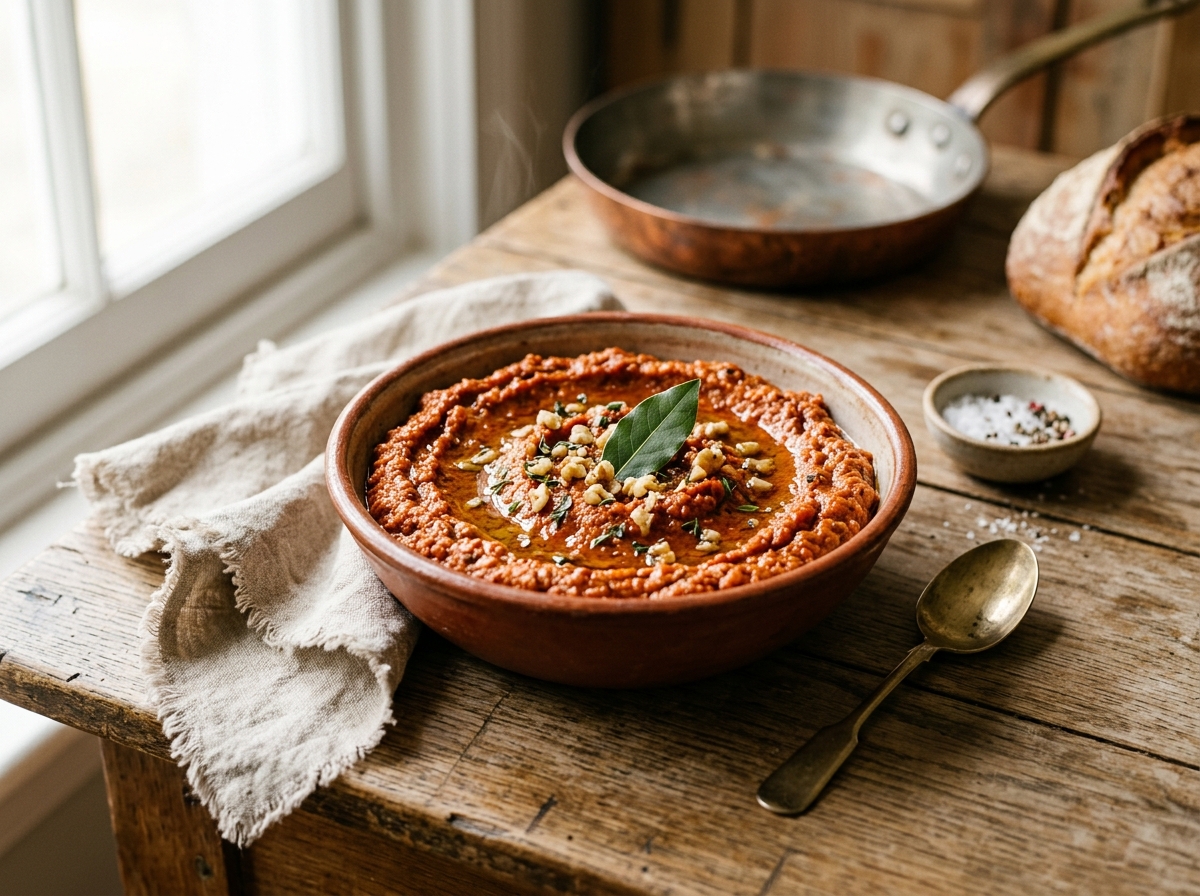 Mouhammara libanaise aux poivrons et noix